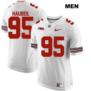 Men's NCAA Ohio State Buckeyes Blake Haubeil #95 College Stitched Authentic Nike White Football Jersey JP20R61JE